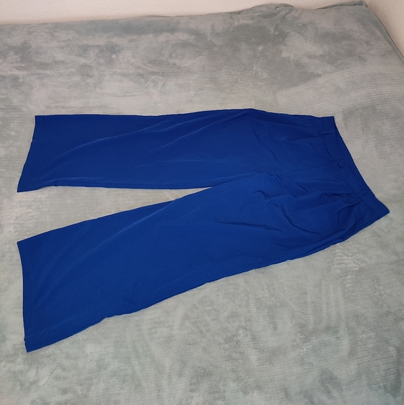 SHEIN Blue Wide Leg Business Casual Pants Summer Lightweight Cobalt Deep Blue - Picture 1 of 9